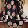 Black Afghan With Roses