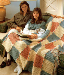 Azure and Orange Woven Afghan