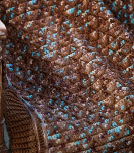 Diamond Lattice Crochet Afghan