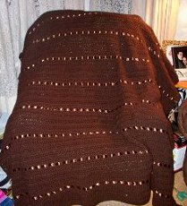 Cream Colored Crochet Afghan Blanket