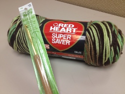 Red Heart Super Saver Yarn + Susan Bates Crochet Hook